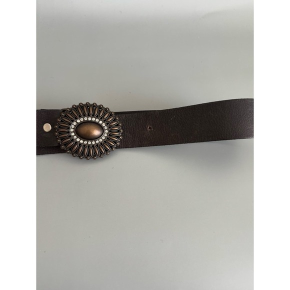 Amanda Smith Boho Leather Belt Broze and Brown Size Large - Picture 2 of 7